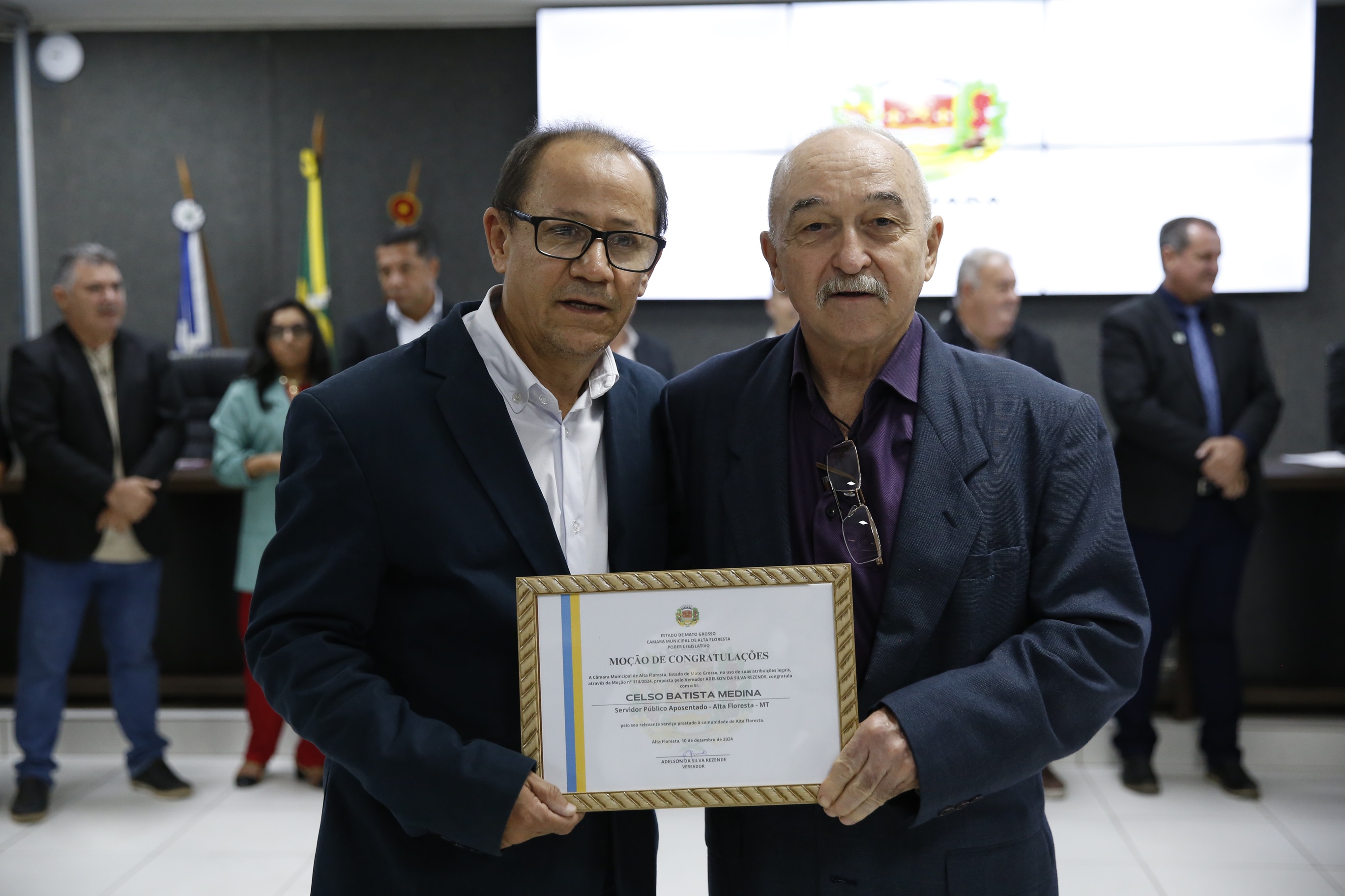 Câmara de Vereadores de Alta Floresta homenageia Celso Batista Medina com Moção de Congratulações